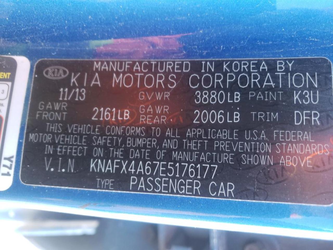Foto 10 de la subasta – 2014 KIA FORTE LX con VIN KNAFX4A67E5176177