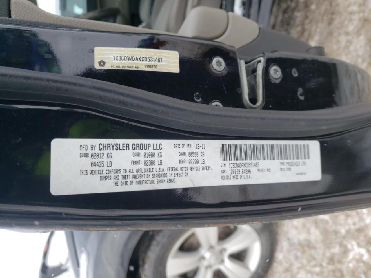 Photo 10 from auction – 2012 DODGE CALIBER SX with VIN 1C3CDWDAXCD531487