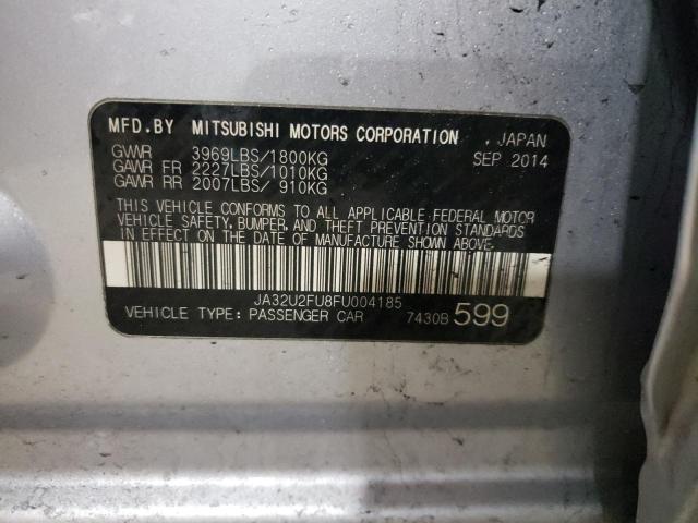 MITSUBISHI LANCER ES 2015 with VIN JA32U2FU8FU004185 - Photo from auction