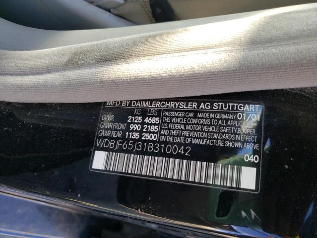 Photo 10 from auction – 2001 MERCEDES-BENZ E 320 with VIN WDBJF65J31B310042