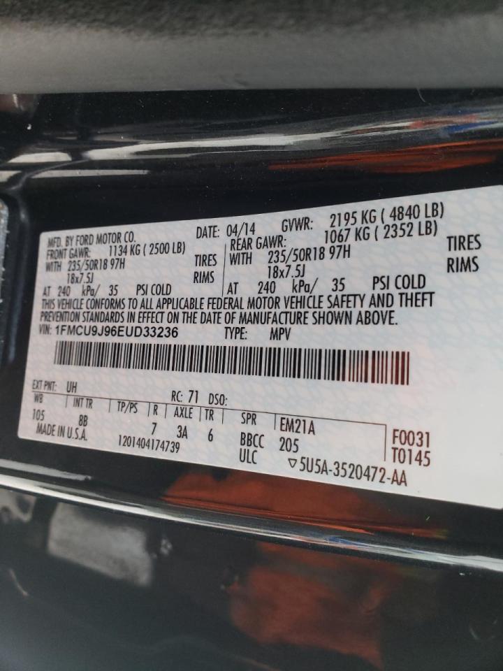 Photo 10 from auction – 2014 FORD ESCAPE TIT with VIN 1FMCU9J96EUD33236