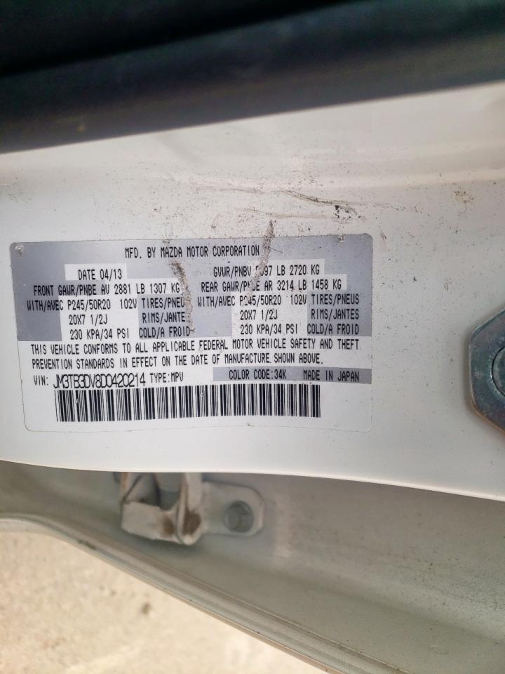 Photo 10 from auction – 2013 MAZDA CX-9 GRAND with VIN JM3TB3DV8D0420214