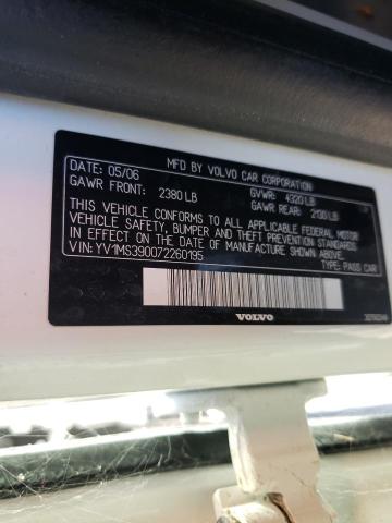 Photo 10 from auction – 2007 VOLVO S40 2.4I with VIN YV1MS390072260195