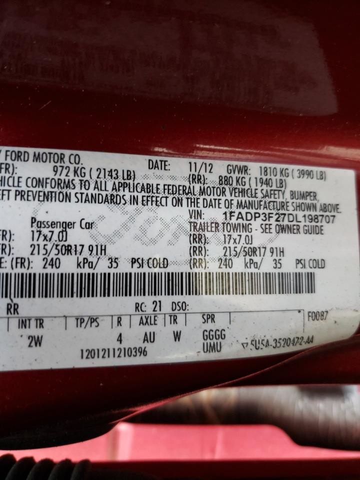 Фото 10 с аукциона – 2013 FORD FOCUS SE с VIN 1FADP3F27DL198707