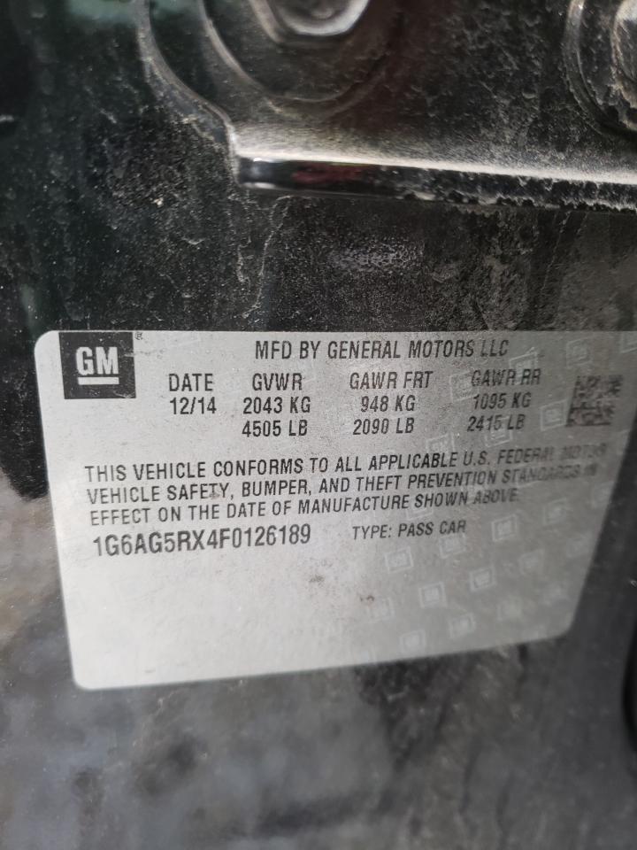 Photo 10 from auction – 2015 CADILLAC ATS with VIN 1G6AG5RX4F0126189