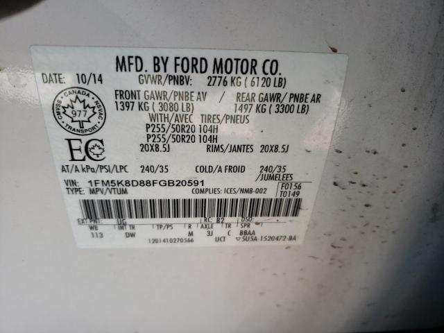 Photo 10 from auction – 2015 FORD EXPLORER X with VIN 1FM5K8D88FGB20591