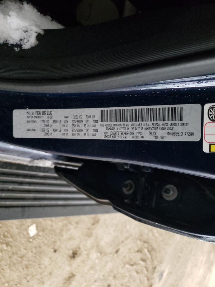 Photo 10 from auction – 2019 RAM 1500 LONGH with VIN 1C6SRFST8KN624103