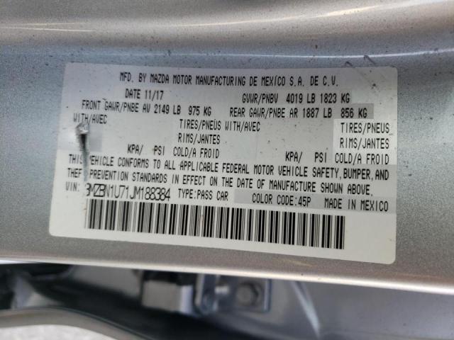 Photo 10 from auction – 2018 MAZDA 3 SPORT with VIN 3MZBN1U71JM188384