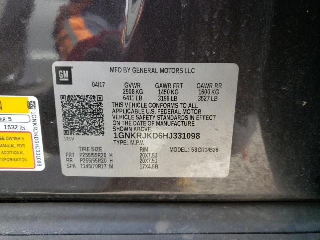 Photo 10 from auction – 2017 CHEVROLET TRAVERSE P with VIN 1GNKRJKD6HJ331098