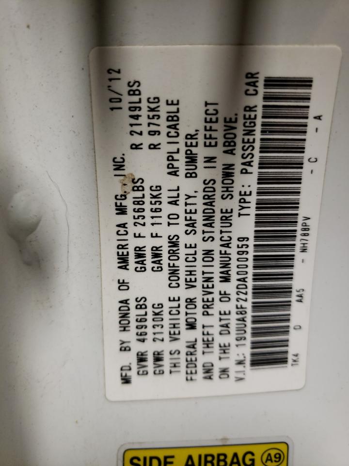 Photo 10 from auction – 2013 ACURA TL with VIN 19UUA8F22DA000959