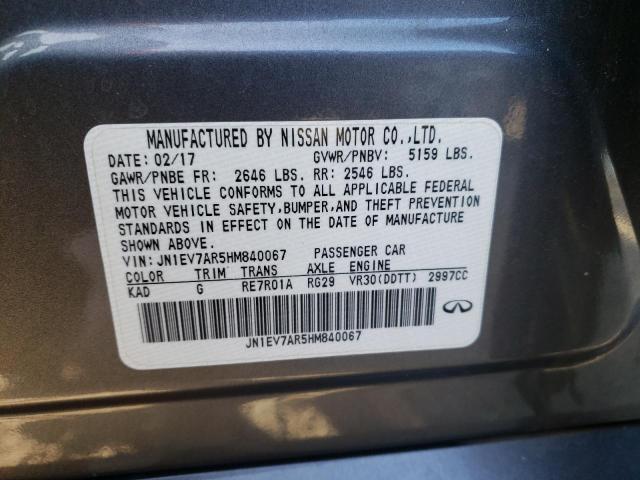 Photo 10 from auction – 2017 INFINITI Q50 PREMIU with VIN JN1EV7AR5HM840067