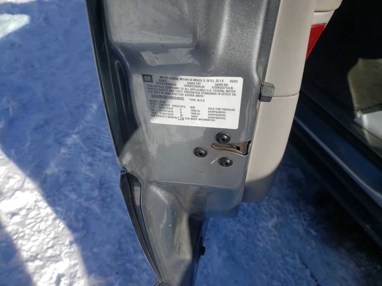 Photo 10 from auction – 2004 BUICK RENDEZVOUS with VIN 3G5DB03E14S504825