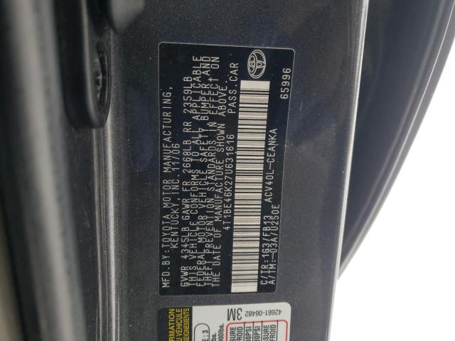 Photo 10 from auction – 2007 TOYOTA CAMARY with VIN 4T1BE46K27U631616
