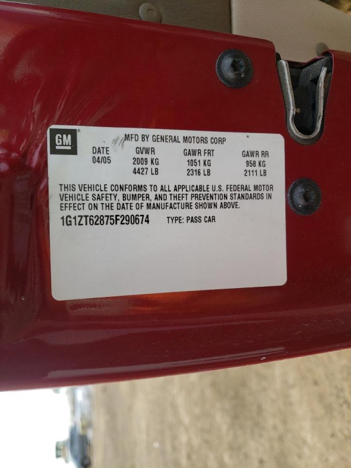 Photo 10 from auction – 2005 CHEVROLET MALIBU MAX with VIN 1G1ZT62875F290674