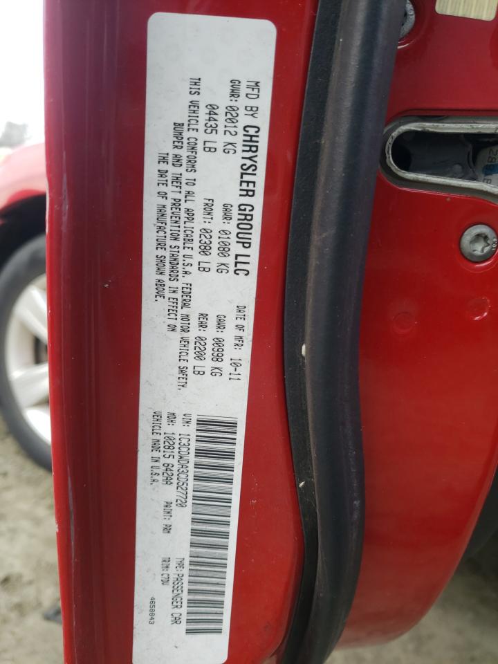 Photo 10 from auction – 2012 DODGE CALIBER SX with VIN 1C3CDWDA3CD527720