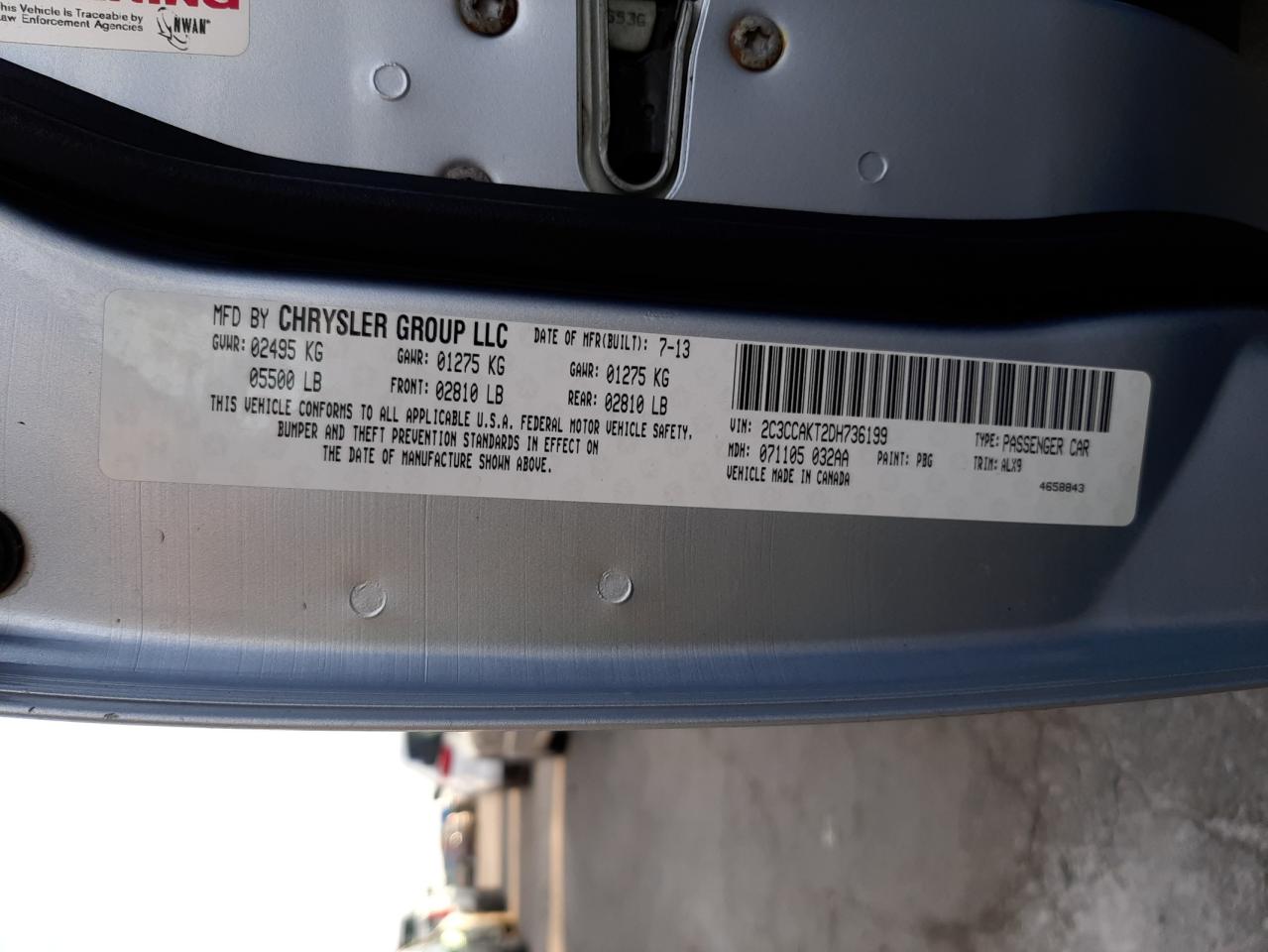 Photo 10 from auction – 2013 CHRYSLER 300C with VIN 2C3CCAKT2DH736199