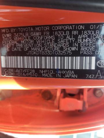 Photo 10 from auction – 2013 TOYOTA PRIUS C with VIN JTDKDTB33D1032575