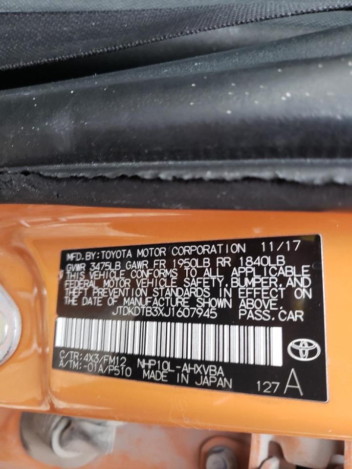 Photo 10 from auction – 2018 TOYOTA PRIUS C with VIN JTDKDTB3XJ1607945