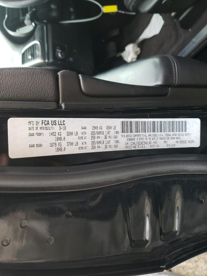 Photo 10 from auction – 2019 JEEP GRAND CHER with VIN 1C4RJFBG3KC540140
