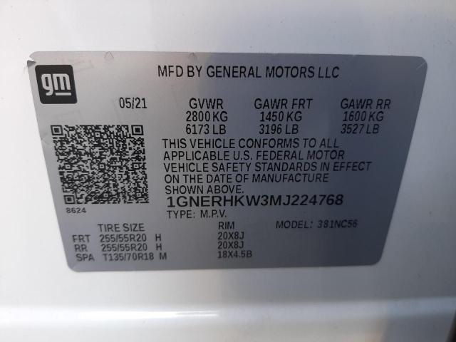Photo 10 from auction – 2021 CHEVROLET TRAVERSE L with VIN 1GNERHKW3MJ224768