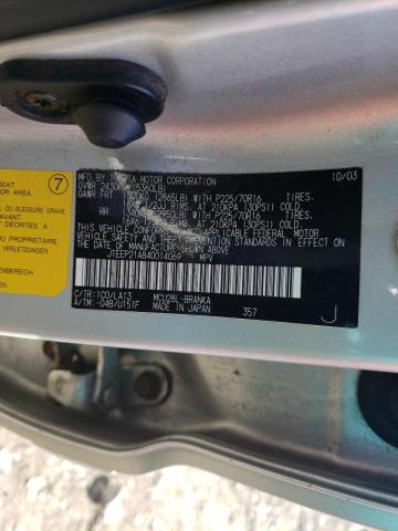 Photo 10 from auction – 2004 TOYOTA HIGHLANDER with VIN JTEEP21A840014069