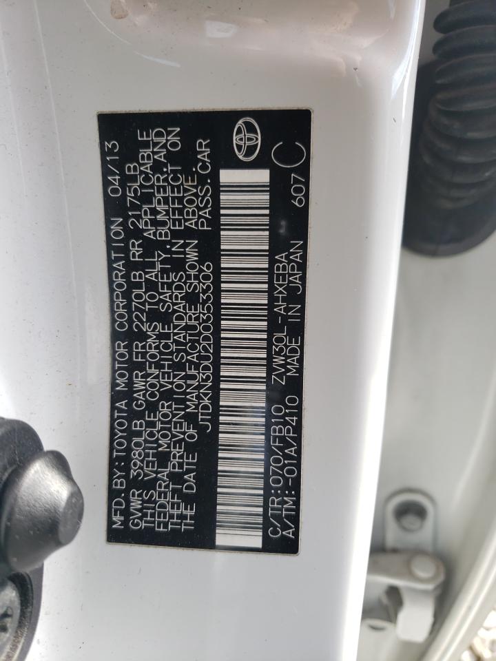 Photo 10 from auction – 2013 TOYOTA PRIUS with VIN JTDKN3DU2D0353306