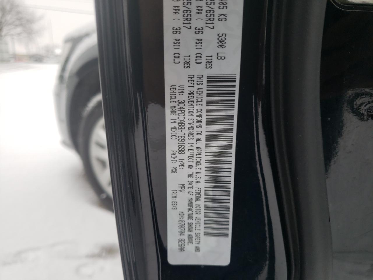 Photo 10 from auction – 2017 DODGE JOURNEY SE with VIN 3C4PDCAB8HT691698