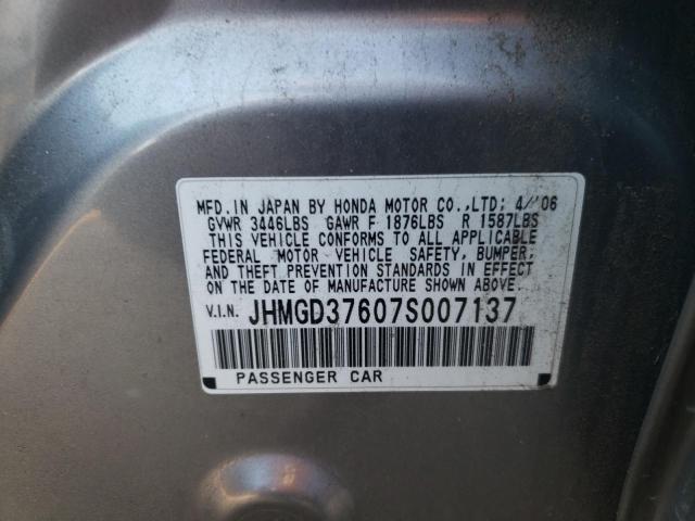 Photo 10 from auction – 2007 HONDA FIT S with VIN JHMGD37607S007137