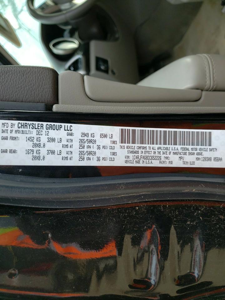 Photo 10 from auction – 2013 JEEP GRAND CHER with VIN 1C4RJFAG8DC652226