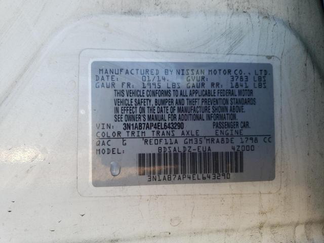 Photo 10 from auction – 2014 NISSAN SENTRA S with VIN 3N1AB7AP4EL643290
