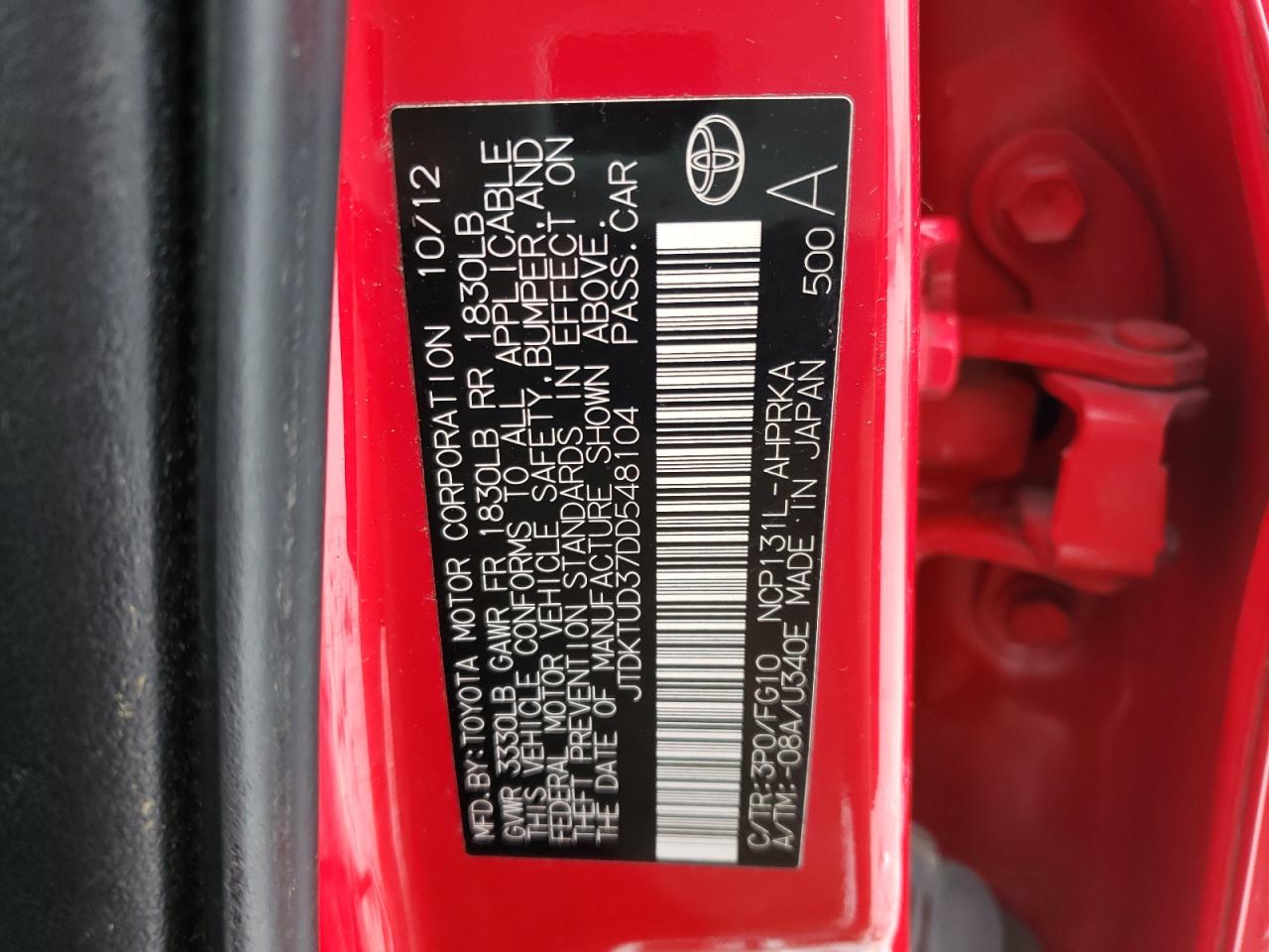 Photo 10 from auction – 2013 TOYOTA YARIS with VIN JTDKTUD37DD548104