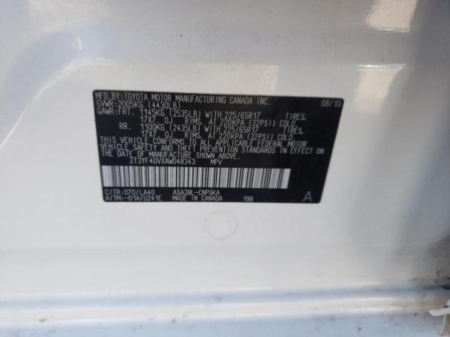 Photo 10 from auction – 2010 TOYOTA RAV4 LIMIT with VIN 2T3YF4DVXAW048343