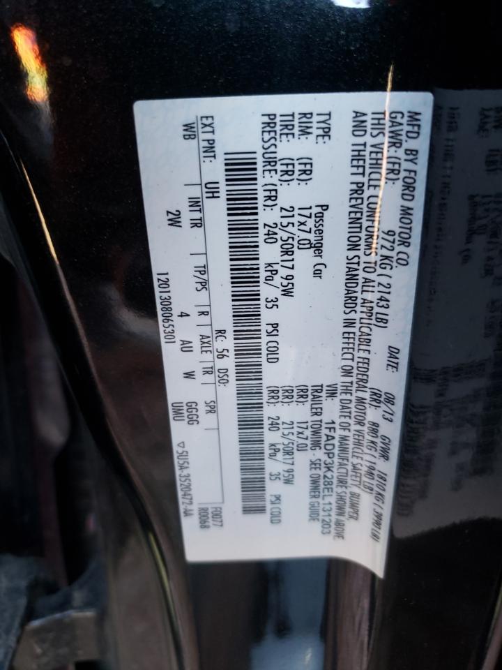 Photo 10 from auction – 2014 FORD FOCUS SE with VIN 1FADP3K28EL131203