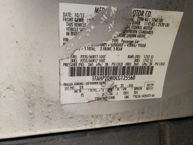 Photo 10 from auction – 2012 FORD TAURUS SE with VIN 1FAHP2DW0CG125560