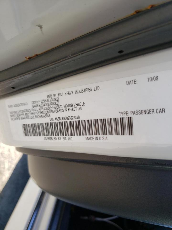 Photo 10 from auction – 2009 SUBARU LEGACY 2.5 with VIN 4S3BL696893222310