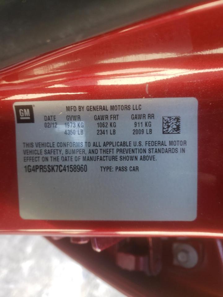 Photo 10 from auction – 2012 BUICK VERANO with VIN 1G4PR5SK7C4158960