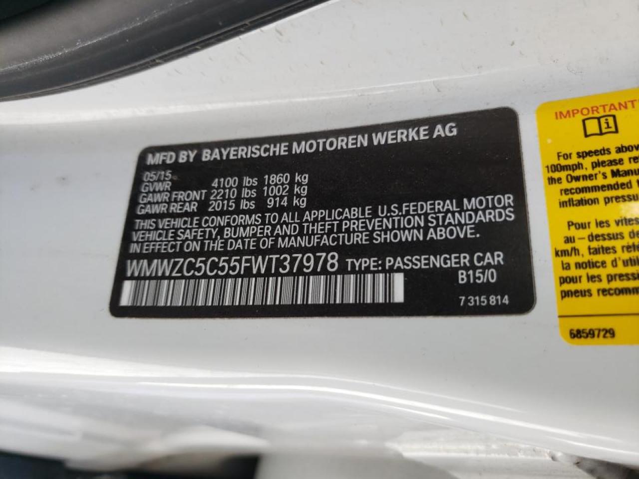 Photo 10 from auction – 2015 MINI COOPER S C with VIN WMWZC5C55FWT37978