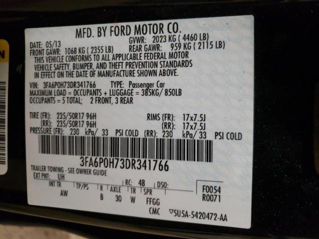 Photo 10 from auction – 2013 FORD FUSION SE with VIN 3FA6P0H73DR341766