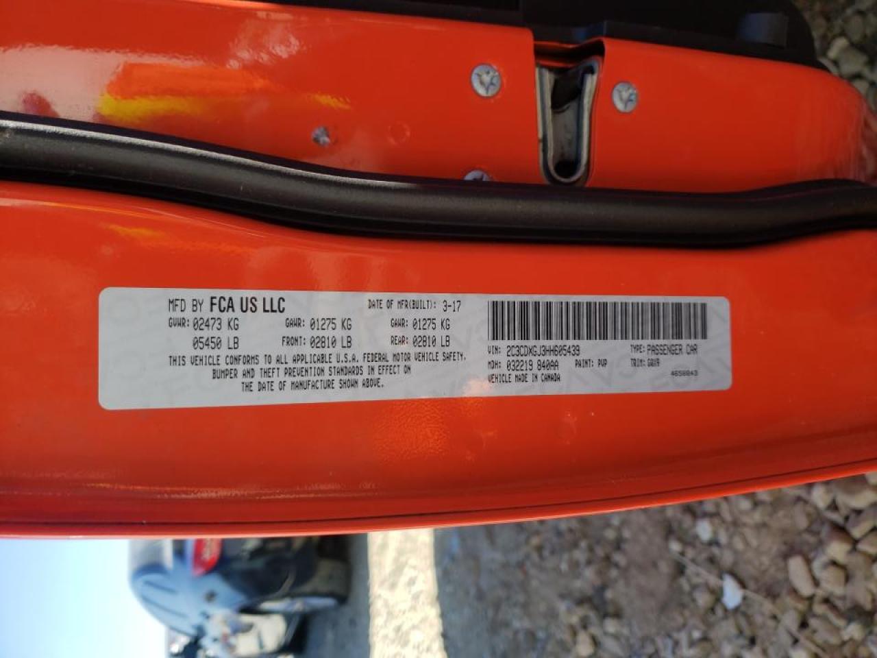 Photo 10 from auction – 2017 DODGE CHARGER R/ with VIN 2C3CDXGJ3HH605439
