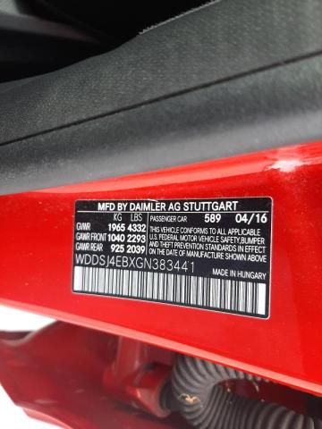 Photo 10 from auction – 2016 MERCEDES-BENZ CLA 250 with VIN WDDSJ4EBXGN383441