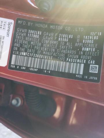 Photo 10 from auction – 2019 HONDA CIVIC EX with VIN JHMFC1F33KX010717