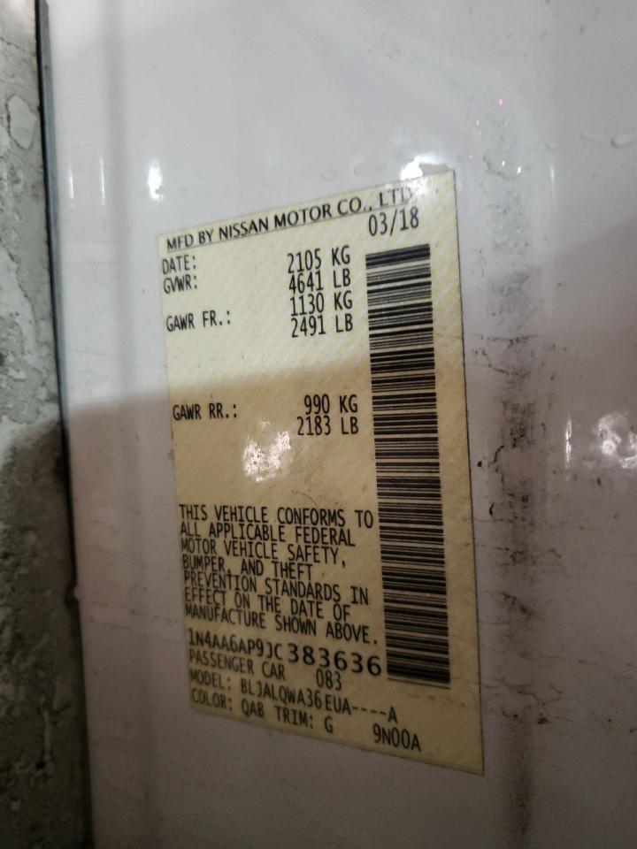 Photo 10 from auction – 2018 NISSAN MAXIMA 3.5 with VIN 1N4AA6AP9JC383636