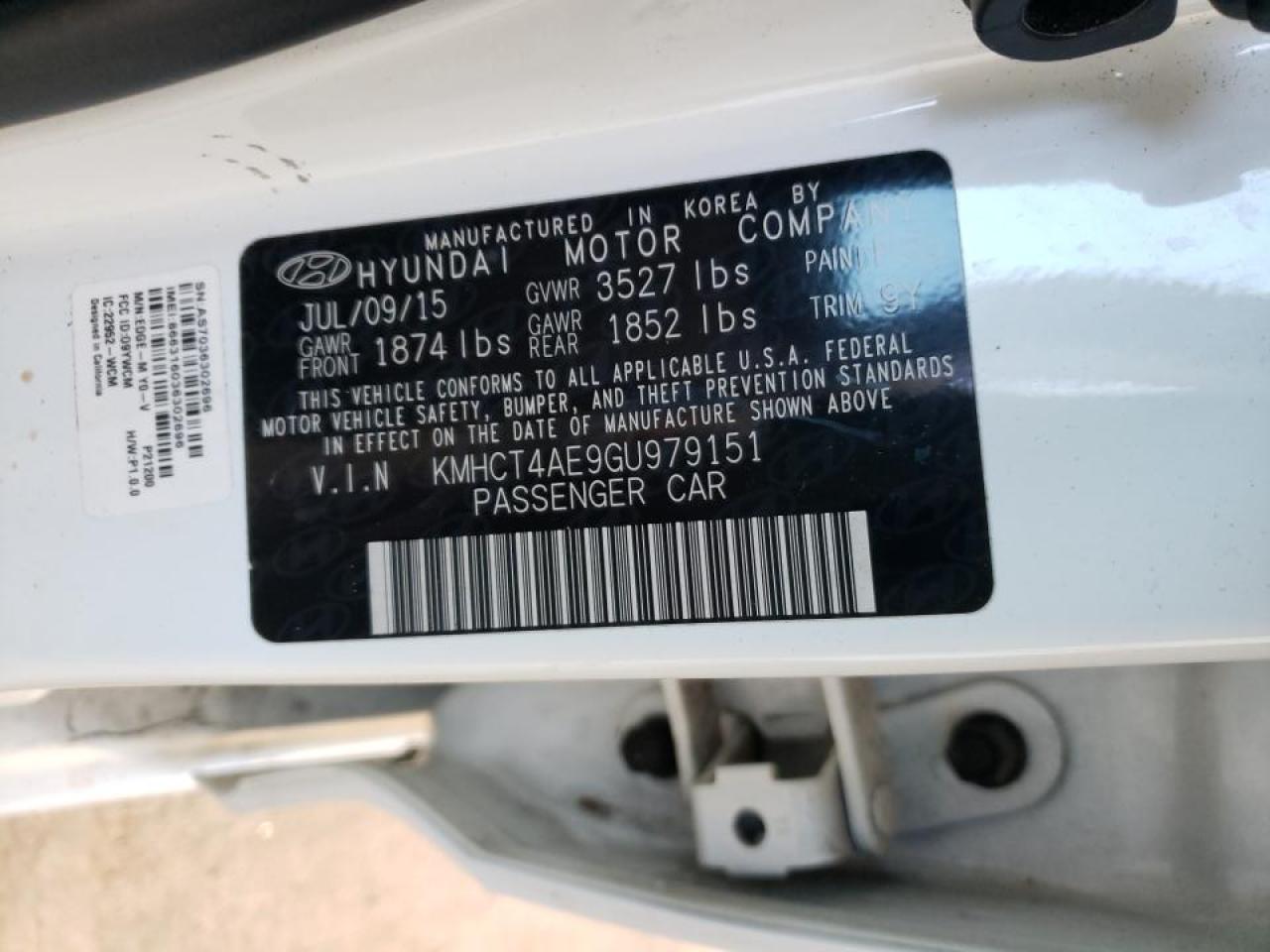 Photo 10 from auction – 2016 HYUNDAI ACCENT with VIN KMHCT4AE9GU979151