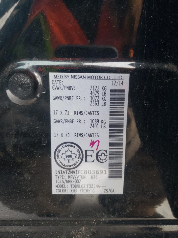 Photo 10 from auction – 2015 NISSAN ROGUE S with VIN 5N1AT2MV1FC803691