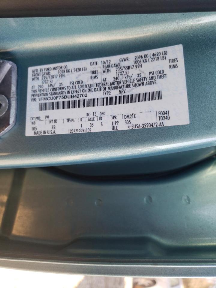 Фото 10 с аукциона – 2013 FORD ESCAPE S с VIN 1FMCU0F75DUB42702