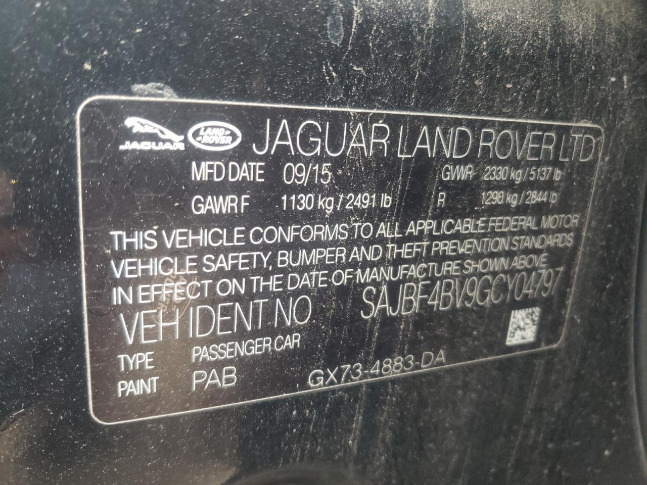 Photo 10 from auction – 2016 JAGUAR XF R - SPO with VIN SAJBF4BV9GCY04797
