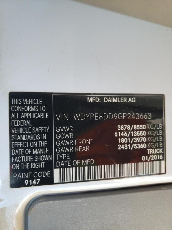 Photo 10 from auction – 2016 FREIGHTLINER SPRINTER 2 with VIN WDYPE8DD9GP243663