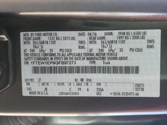 Photo 10 from auction – 2016 FORD F150 SUPER with VIN 1FTEW1EP9GFB97273