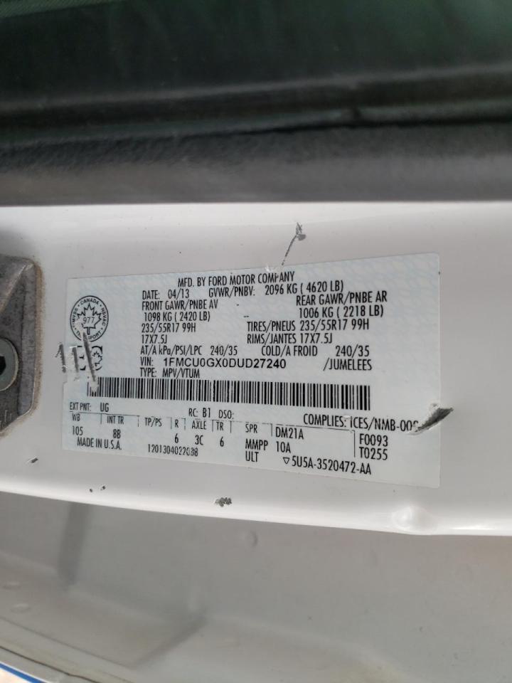 Photo 10 from auction – 2013 FORD ESCAPE SE with VIN 1FMCU0GX0DUD27240