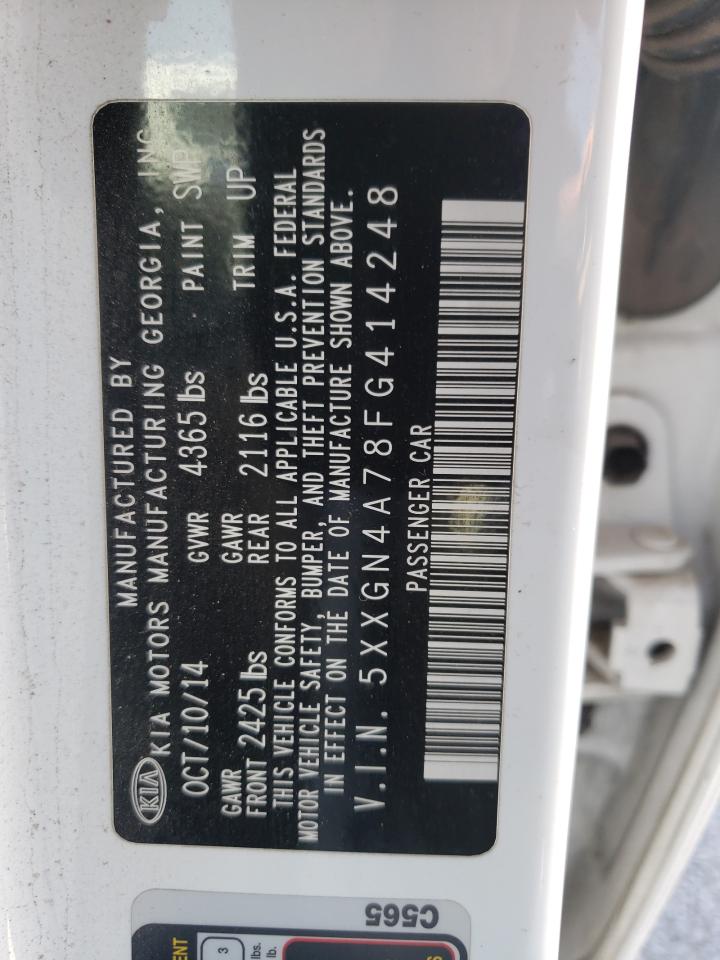 Photo 10 from auction – 2015 KIA OPTIMA EX with VIN 5XXGN4A78FG414248